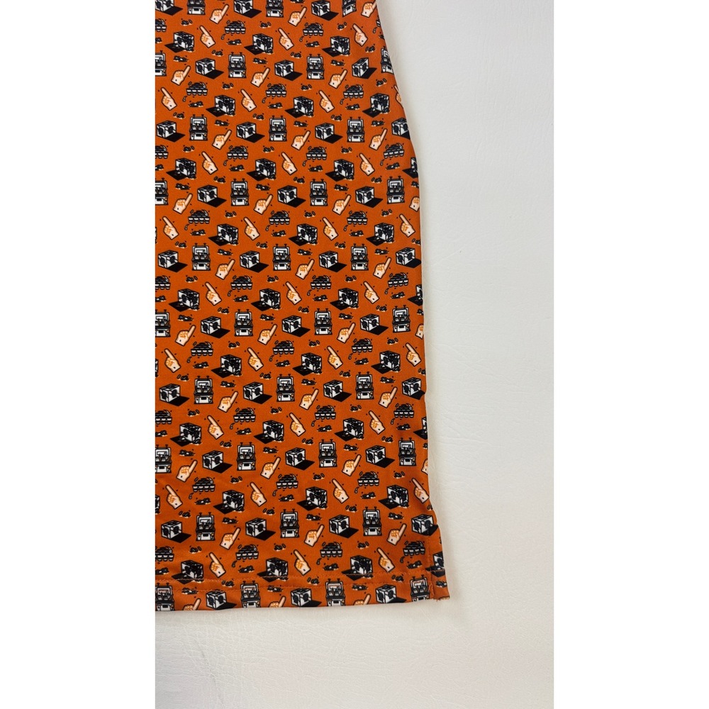Old Row Men XL Orange Tailgate Print Performance Polo Shirt Short Sleeve Stretch - Picture 6 of 16